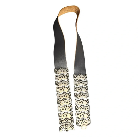 In Transit Soft Leather & Metal Waist Belt Grunge Western Belt Made in France main image 5